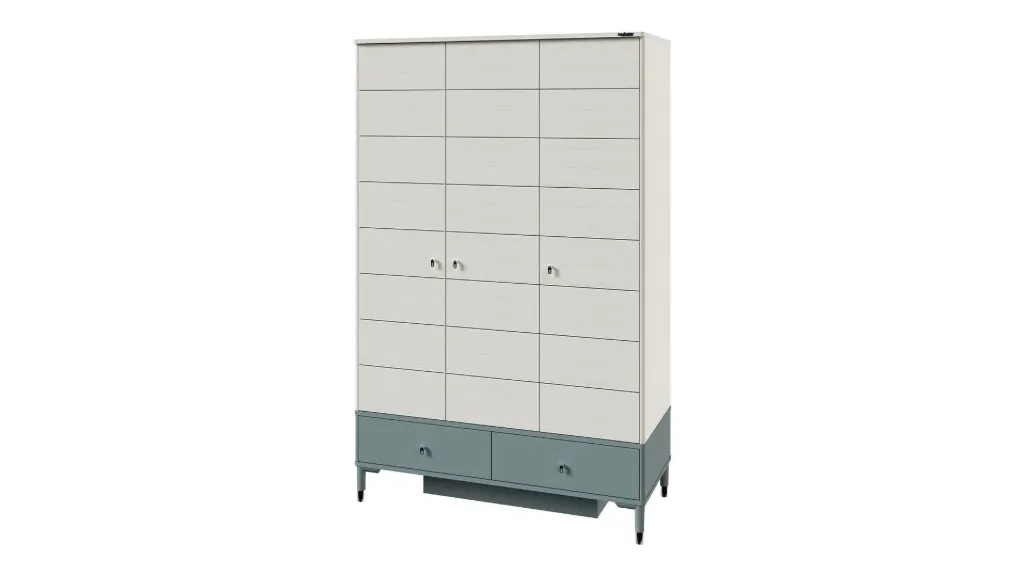 MARIN 3 DOORS WARDROBE - BLUE
